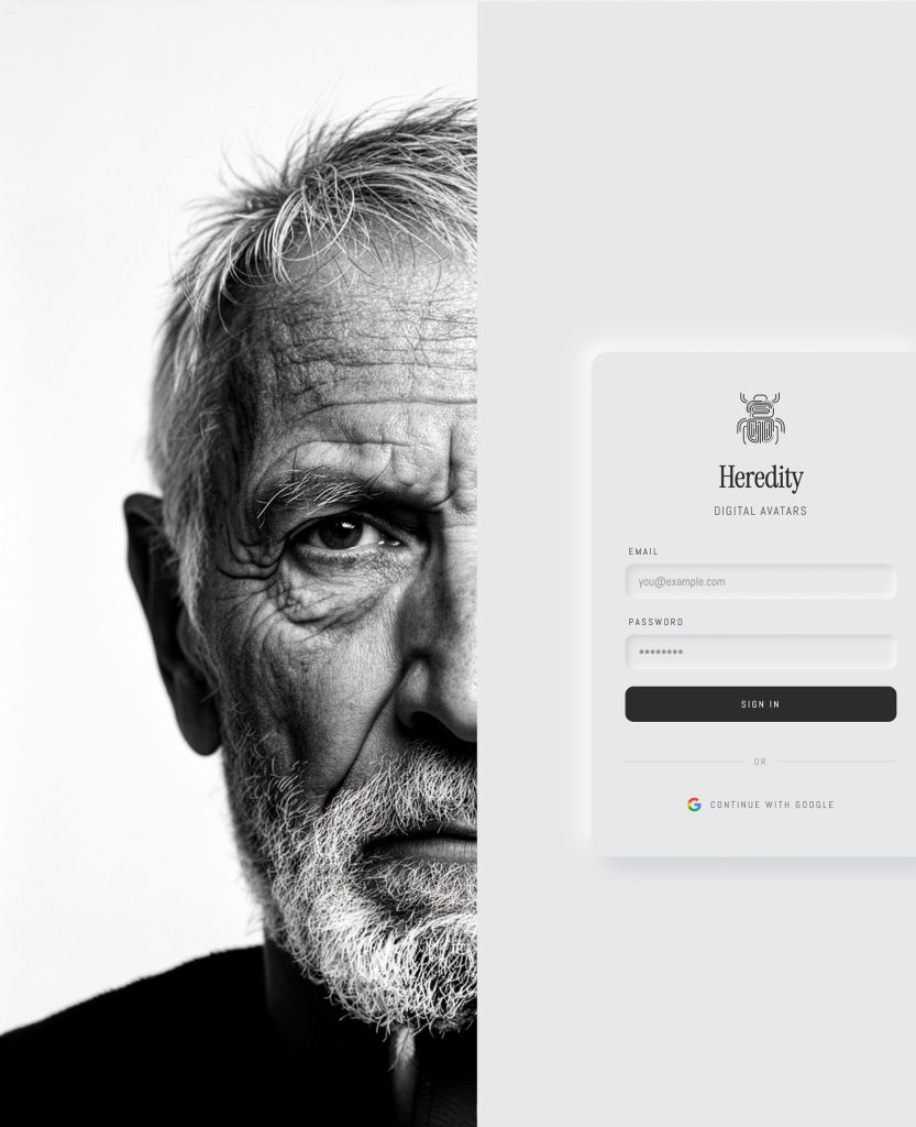 An elderly person with weathered hands holding a personal object — evoking the heredity of memory and identity